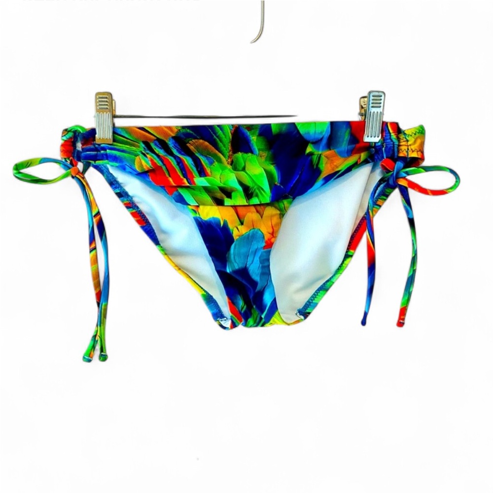 ABS ALLEN SCHWARTZ SIDE TIE FLORAL PRINT HIPSTER BIKINI BOTTOM SIZE 6 SWIM POOL